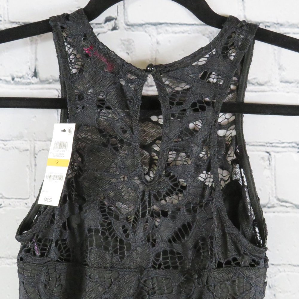 NWT-Women's Lace Illusion Cocktail Dress-Black - Picture 7 of 7